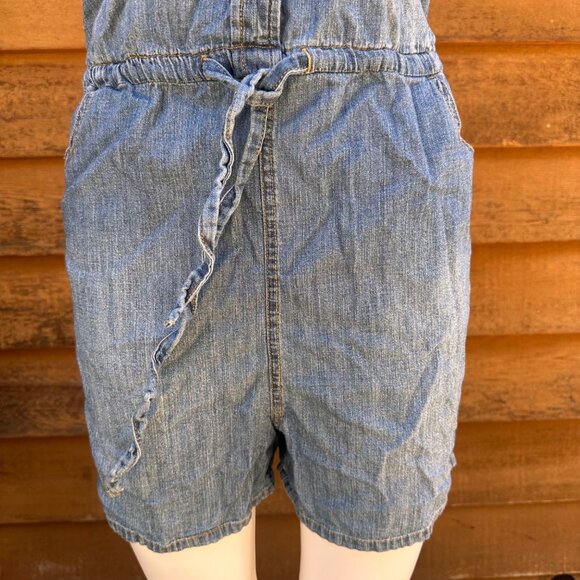 Universal Thread Womens Denim Jean Sleeveless Button-Up Jumper With Elastic Wais - Picture 5 of 9